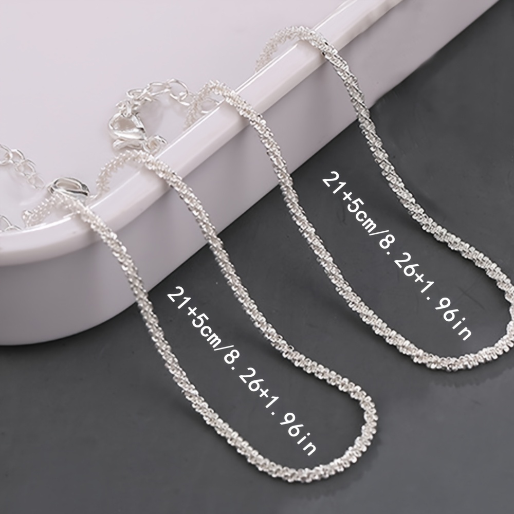 2pc Copper Bling Bling Cauliflower Shiny Anklet Set, Party Ready